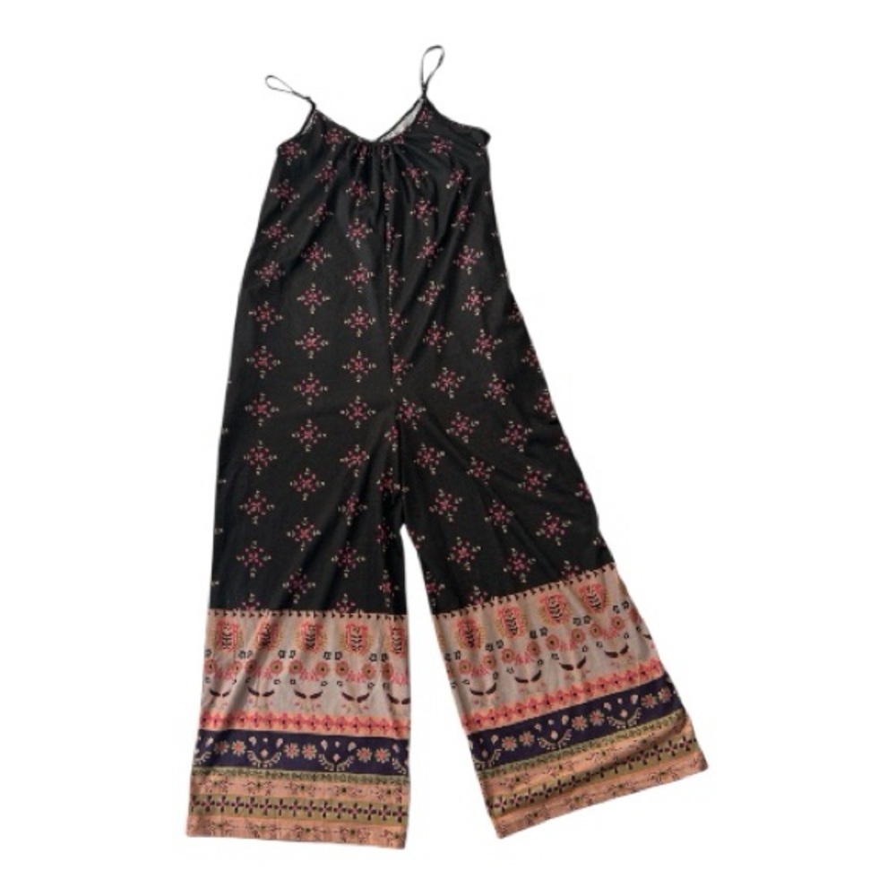 Anrabess Bohemian Black Jumpsuit with Pink Accents - Picture 4 of 4